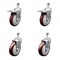 Service Caster 5 Inch SS Maroon Poly 12mm Threaded Stem Caster Total Lock Brake SCC, 2PK SCC-SSTSTTL20S514-PPUB-MRN-M1215-2S2 - alternate 1